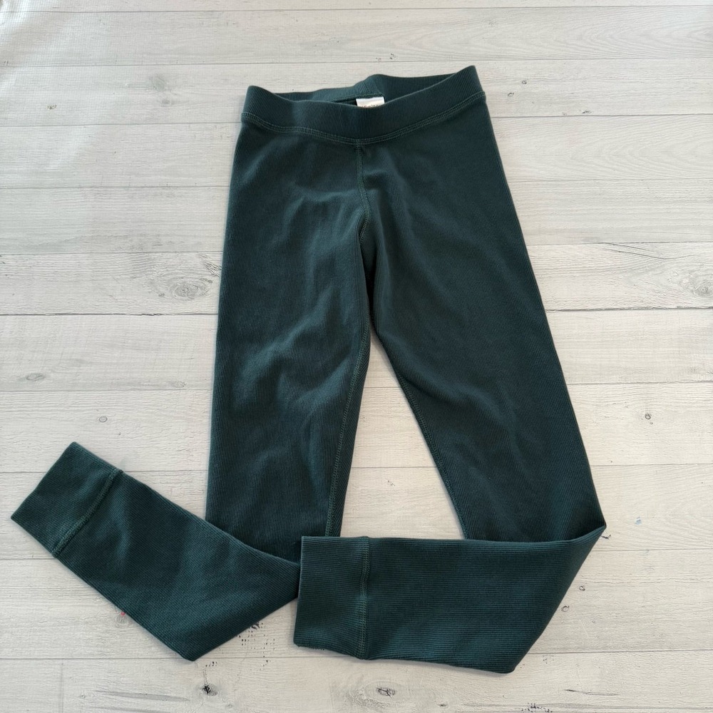 Hanna Andersson girls green ribbed leggings‎ 140/10